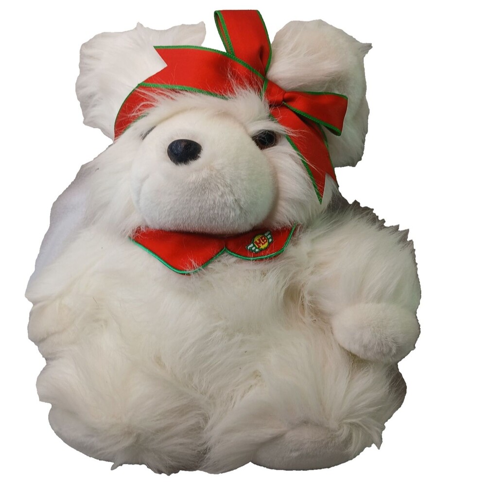 1987 Miss Santa Bear Dayton Hudsons Vintage Christmas White Teddy Bear